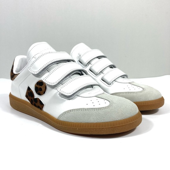 Isabel Marant Beth Low Top Sneaker White Leopard EU 37 NEW - Picture 11 of 17